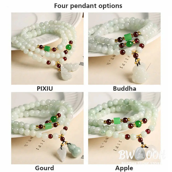 Buddha Stones Natural Jade Pixiu Buddha Abundance Bracelet - BWOOOH - Bracelet