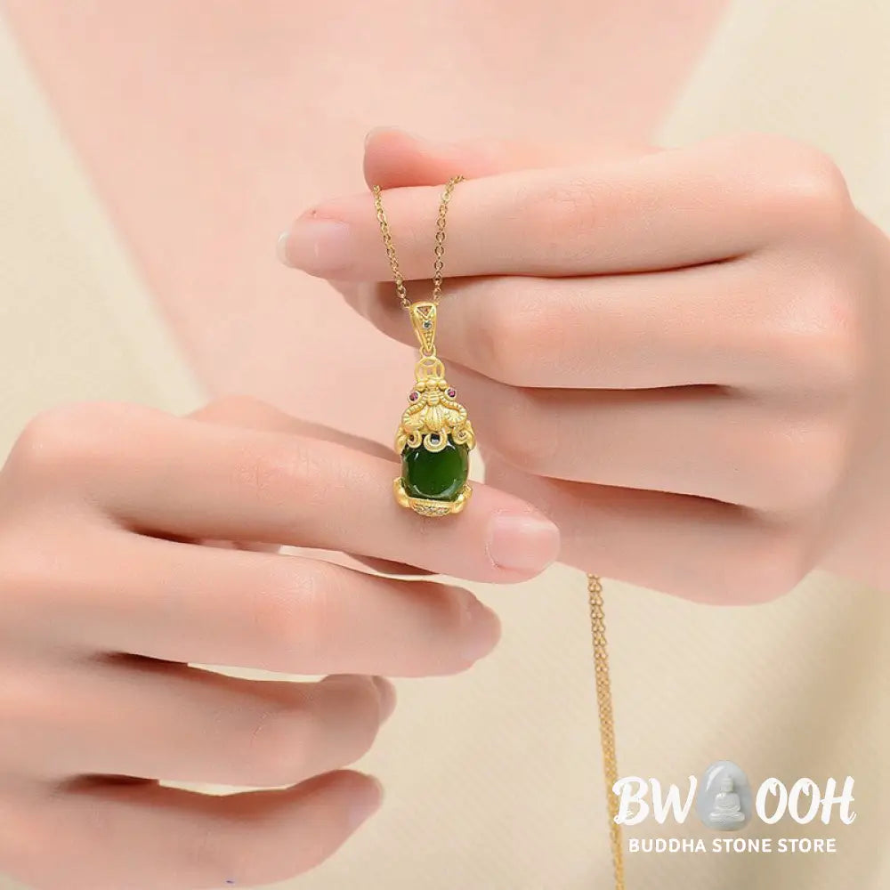 Buddha Stones Natural Jade PiXiu Balance Necklace - BWOOOH - 30*12mm - Necklace