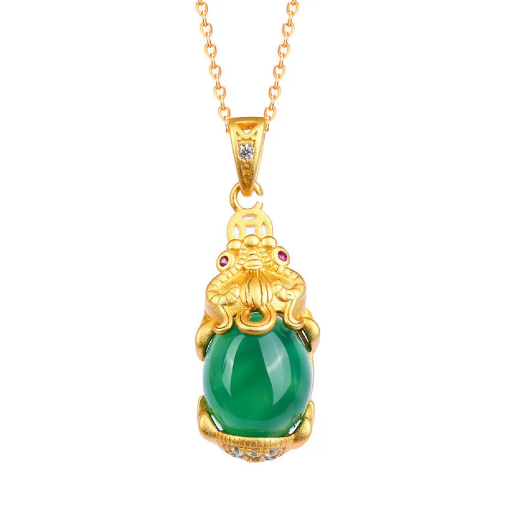 BWOOOH natural jade PiXiu balance wealth protection feng shui necklace pendant
