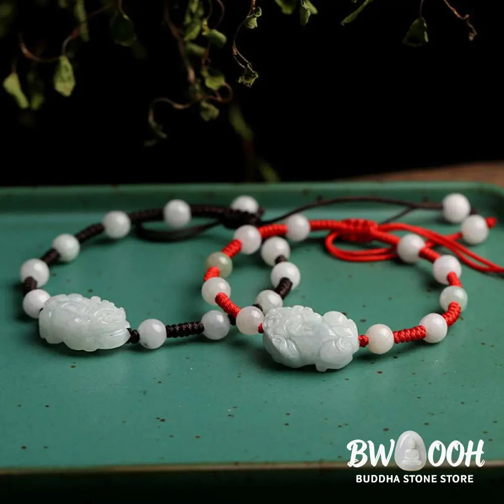Buddha Stones Natural Jade PiXiu Luck Bracelet - Bracelet