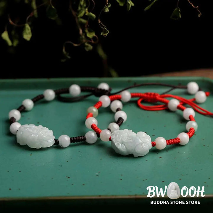 Buddha Stones Natural Jade PiXiu Luck Bracelet - Bracelet
