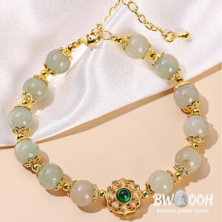 BWOOOH Natural Jade Prosperity Bead Chain Bracelet | natural stone spiritual bracelet for healing and mindful living