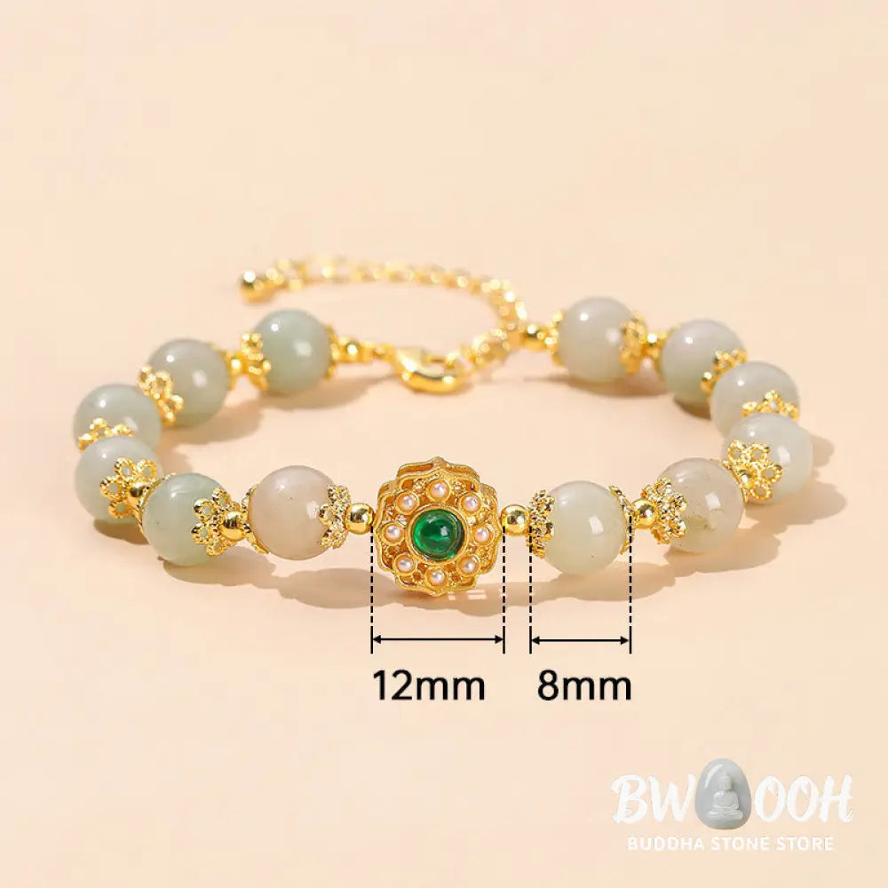 BWOOOH Natural Jade Prosperity Bead Chain Bracelet | natural stone spiritual bracelet for healing and mindful living