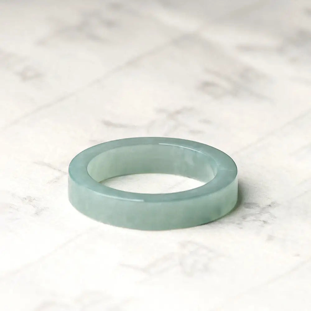 Buddha Stones Natural Jade Prosperity Luck Ring - BWOOOH - Square / 15mm - Ring