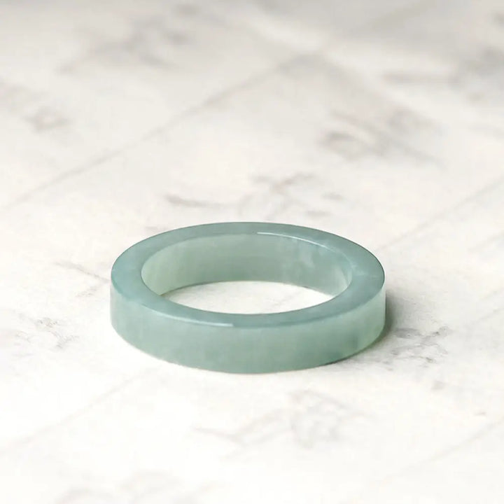Buddha Stones Natural Jade Prosperity Luck Ring - BWOOOH - Square / 15mm - Ring