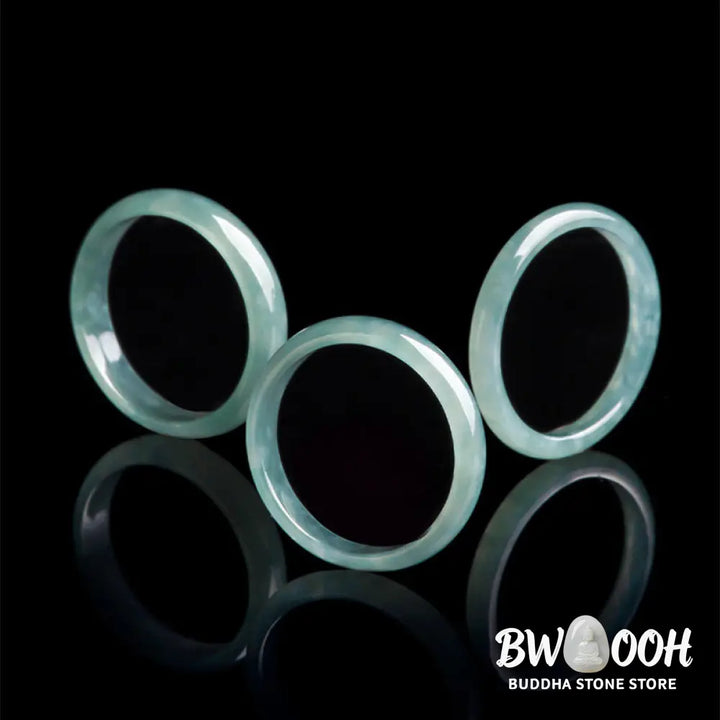 Buddha Stones Natural Jade Prosperity Protection Ring - BWOOOH - Ring