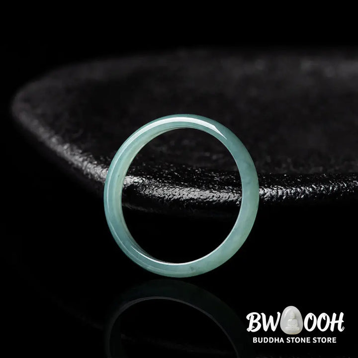 Buddha Stones Natural Jade Prosperity Protection Ring - BWOOOH - Ring