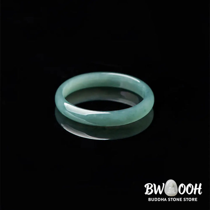 Buddha Stones Natural Jade Prosperity Protection Ring - BWOOOH - Ring