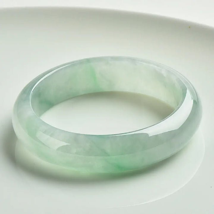 BWOOOH Natural Jade Prosperity Wealth Luck Bangle Bracelet - BWOOOH - 53-54mm - Bracelet Cuff Bangle