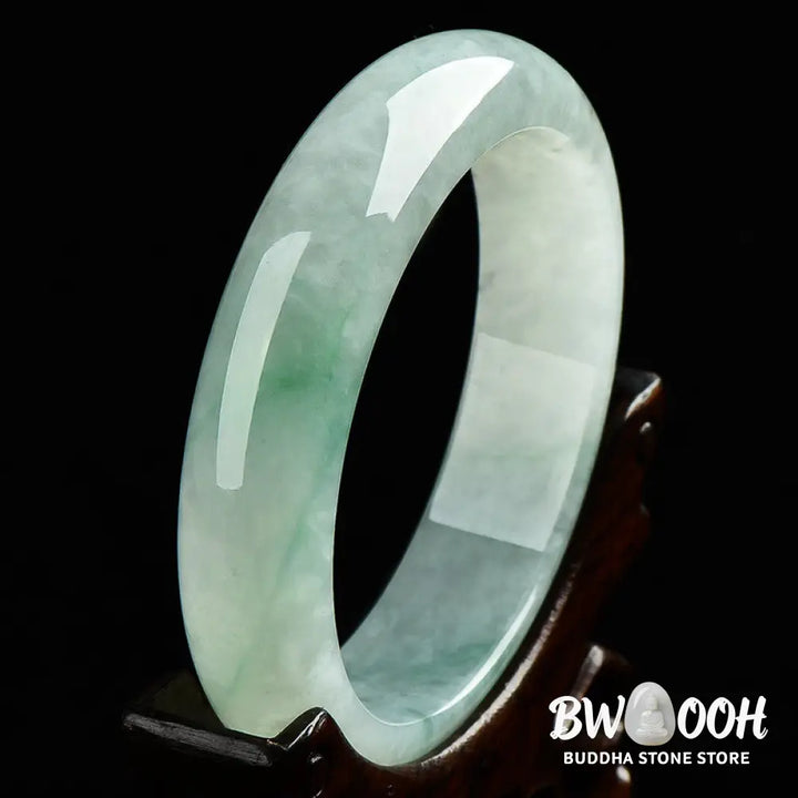 Buddha Stones Natural Jade Prosperity Wealth Luck Bangle Bracelet - BWOOOH - Bracelet Cuff Bangle