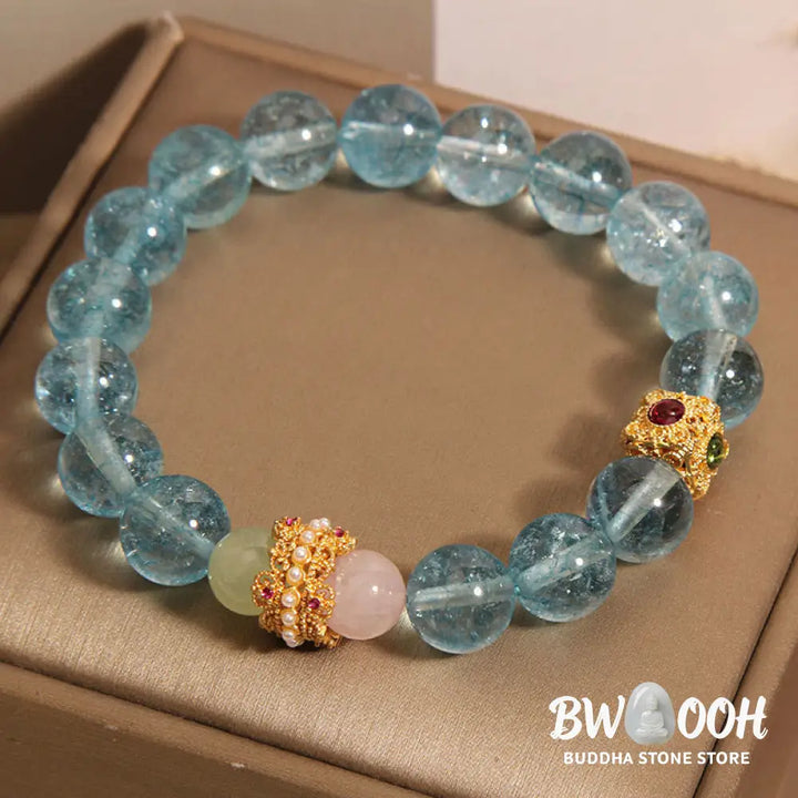 Buddha Stones Natural Kyanite Healing Communication Bracelet - BWOOOH - Kyanite(Wrist Circumference: 14-16cm) - Bracelet
