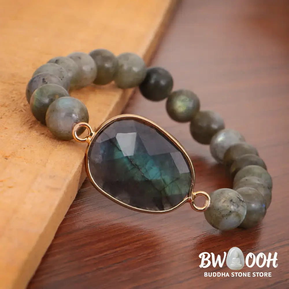 Buddha Stones Natural Labradorite Moonstone Support Healing Beaded Bracelet - BWOOOH - Labradorite&amp;Moonstone - Bracelet