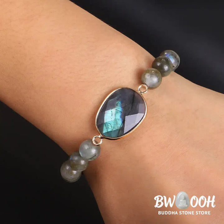Buddha Stones Natural Labradorite Moonstone Support Healing Beaded Bracelet - BWOOOH - Labradorite&amp;Moonstone - Bracelet