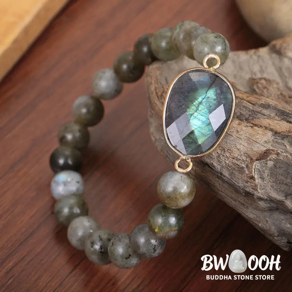 Buddha Stones Natural Labradorite Moonstone Support Healing Beaded Bracelet - BWOOOH - Labradorite&amp;Moonstone - Bracelet
