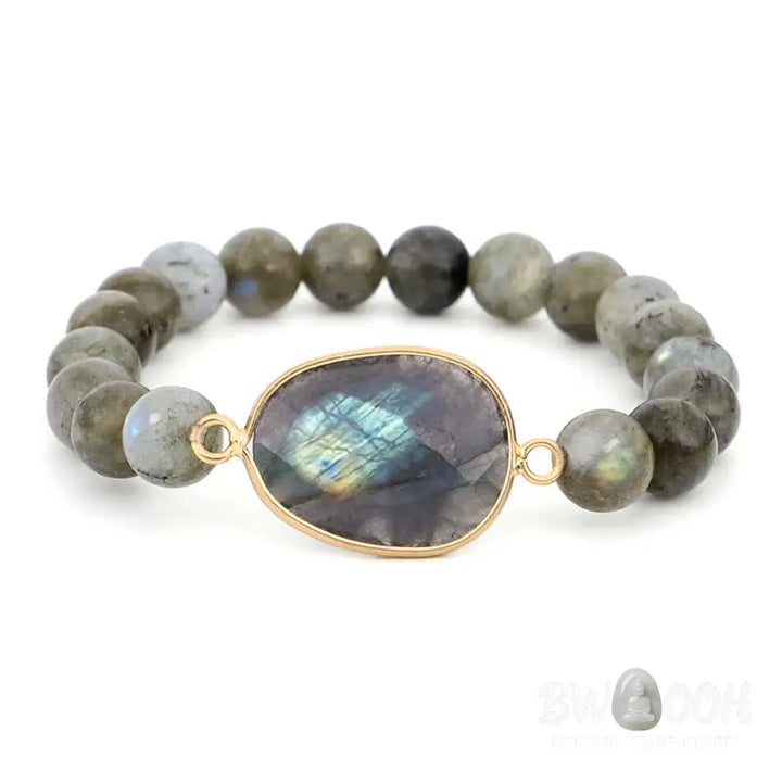 Buddha Stones Natural Labradorite Moonstone Support Healing Beaded Bracelet - BWOOOH - Labradorite&amp;Moonstone - Bracelet