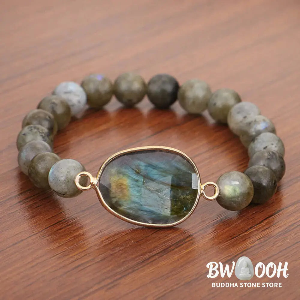 Buddha Stones Natural Labradorite Moonstone Support Healing Beaded Bracelet - BWOOOH - Labradorite&amp;Moonstone - Bracelet