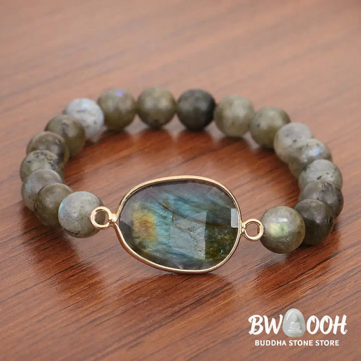 Buddha Stones Natural Labradorite Moonstone Support Healing Beaded Bracelet - BWOOOH - Labradorite&amp;Moonstone - Bracelet