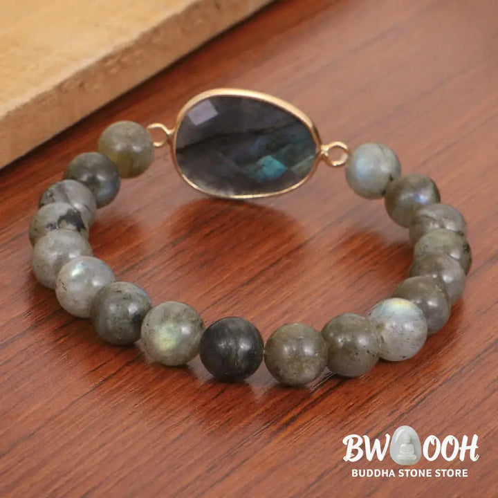 Buddha Stones Natural Labradorite Moonstone Support Healing Beaded Bracelet - BWOOOH - Labradorite&amp;Moonstone - Bracelet