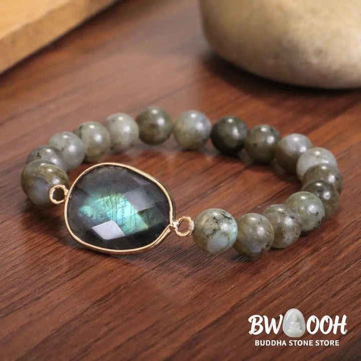 Buddha Stones Natural Labradorite Moonstone Support Healing Beaded Bracelet - BWOOOH - Labradorite&amp;Moonstone - Bracelet