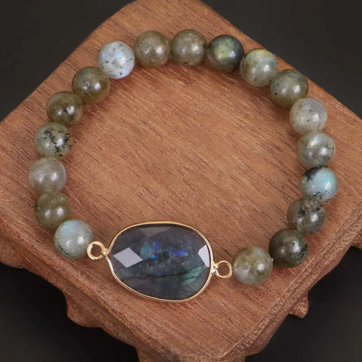 BWOOOH Natural Labradorite Moonstone Support Healing Beaded Bracelet - BWOOOH - Labradorite&amp;Moonstone - Bracelet