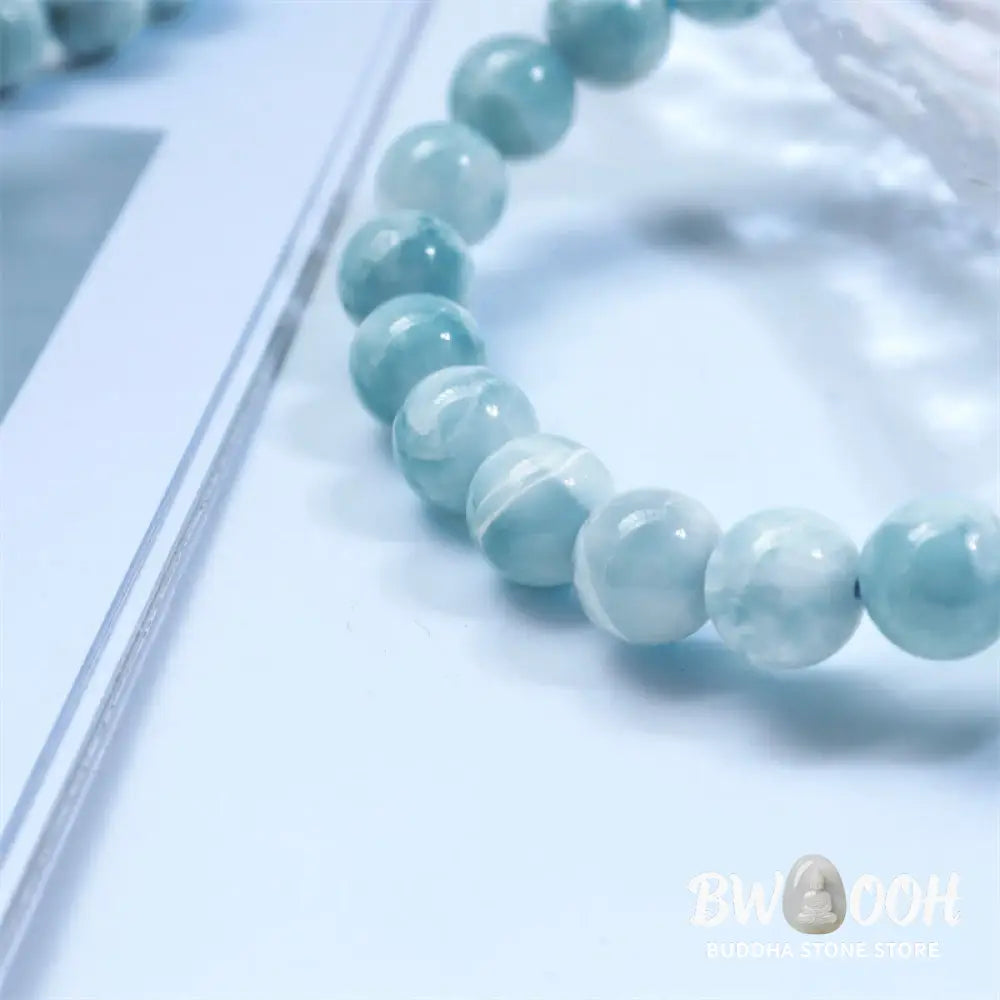 Buddha Stones Natural Larimar Wisdom Confidence Bracelet - BWOOOH - Bracelet
