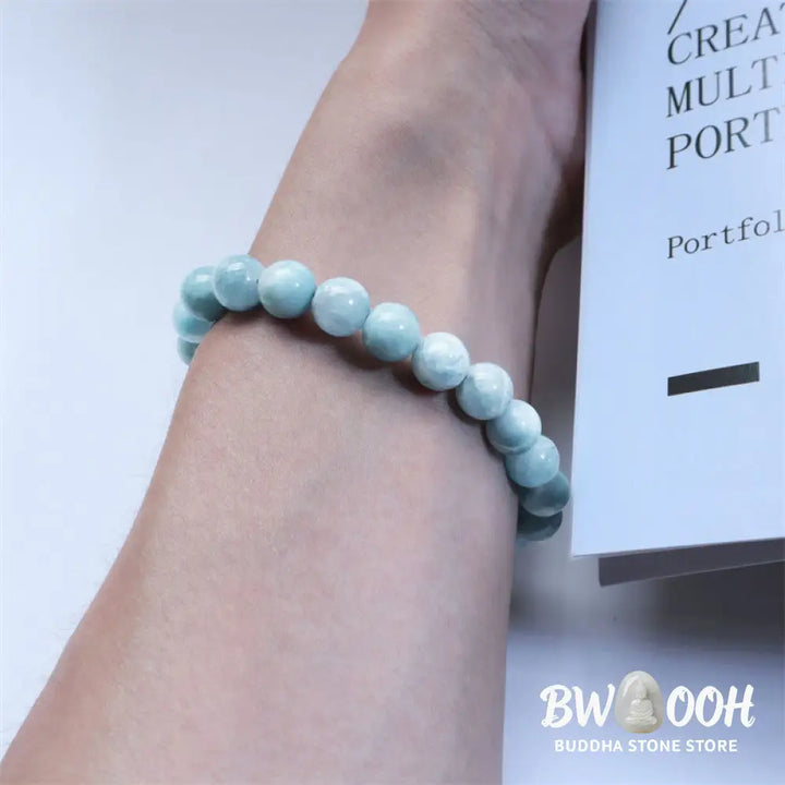 Buddha Stones Natural Larimar Wisdom Confidence Bracelet - BWOOOH - Bracelet