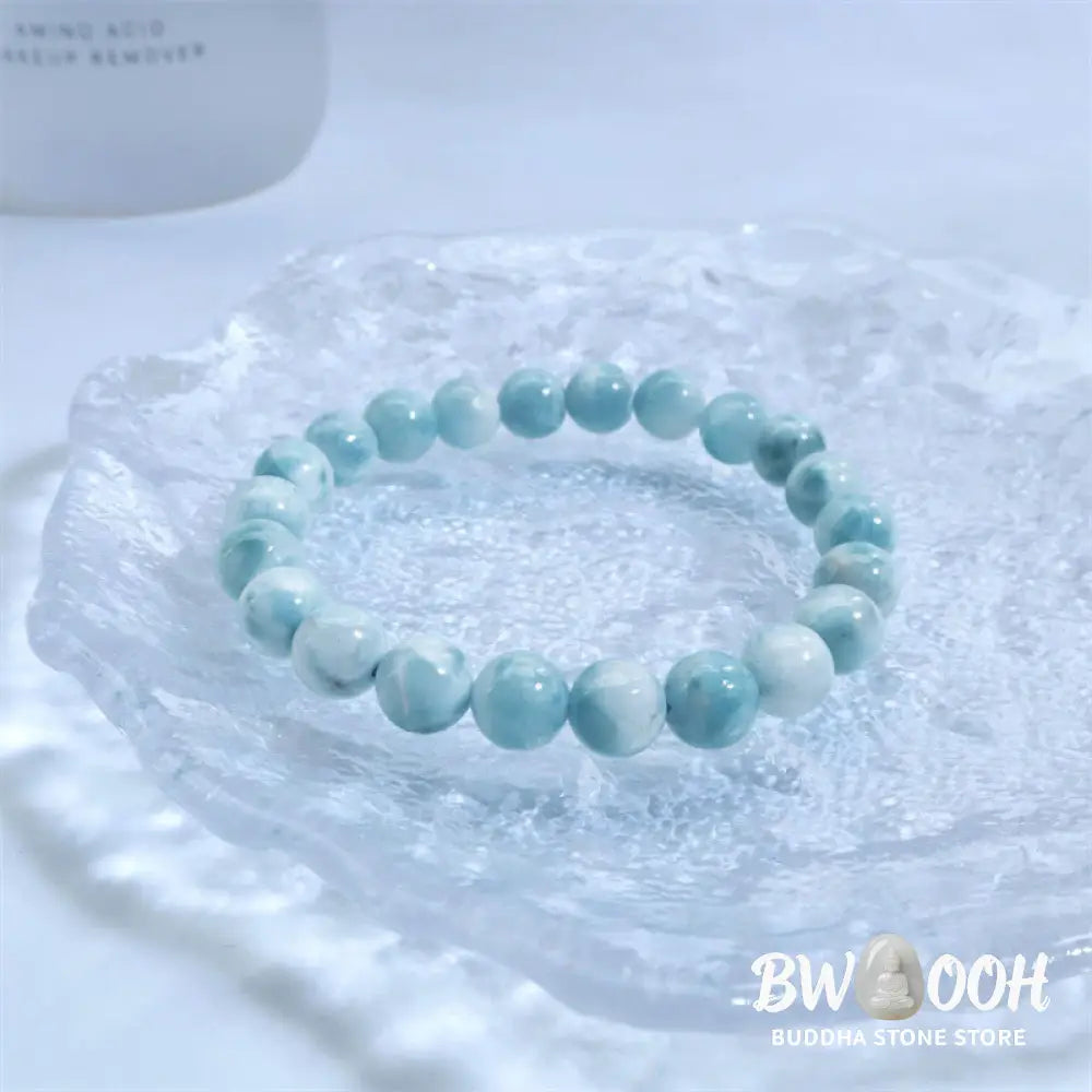 Buddha Stones Natural Larimar Wisdom Confidence Bracelet - BWOOOH - Bracelet