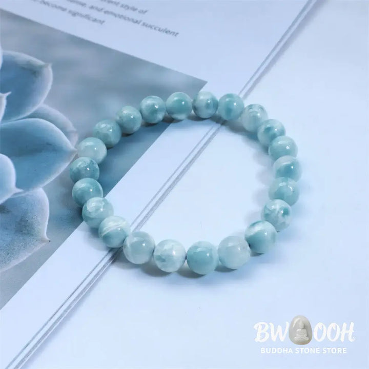 Buddha Stones Natural Larimar Wisdom Confidence Bracelet - BWOOOH - Bracelet