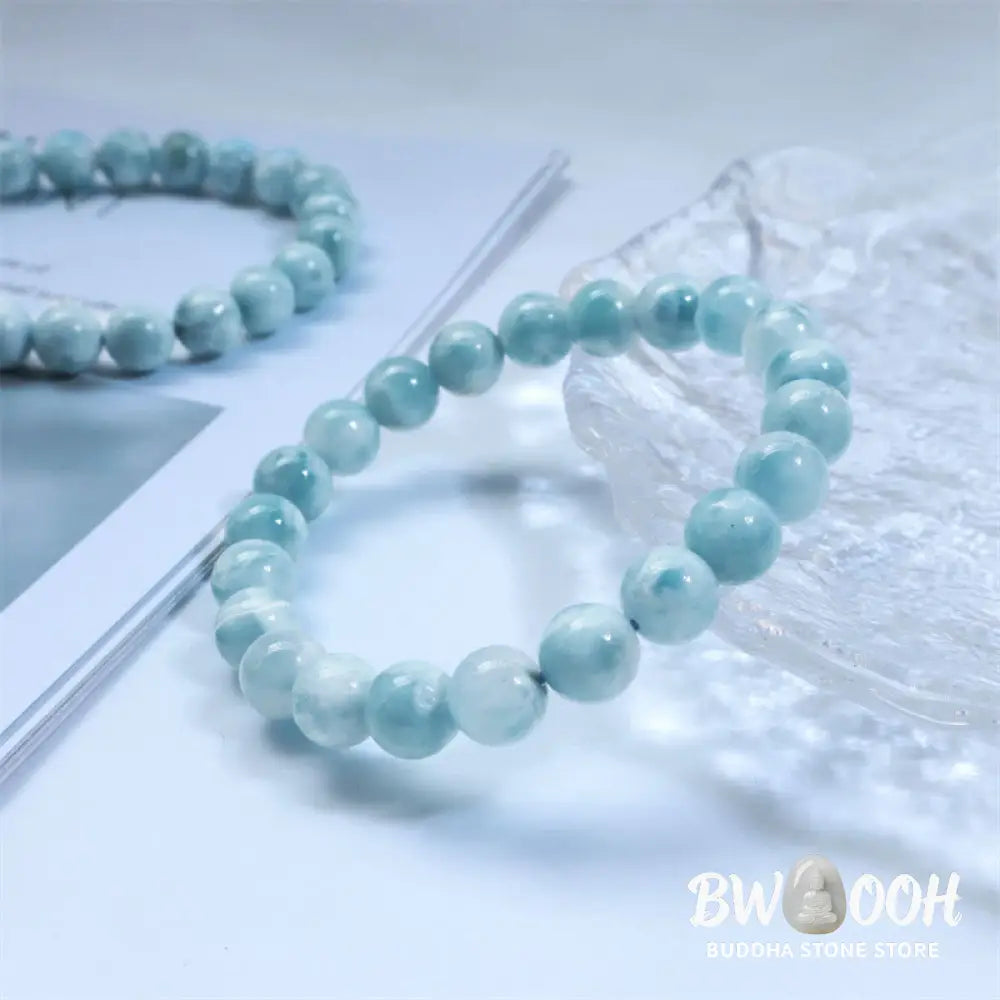Buddha Stones Natural Larimar Wisdom Confidence Bracelet - BWOOOH - Bracelet
