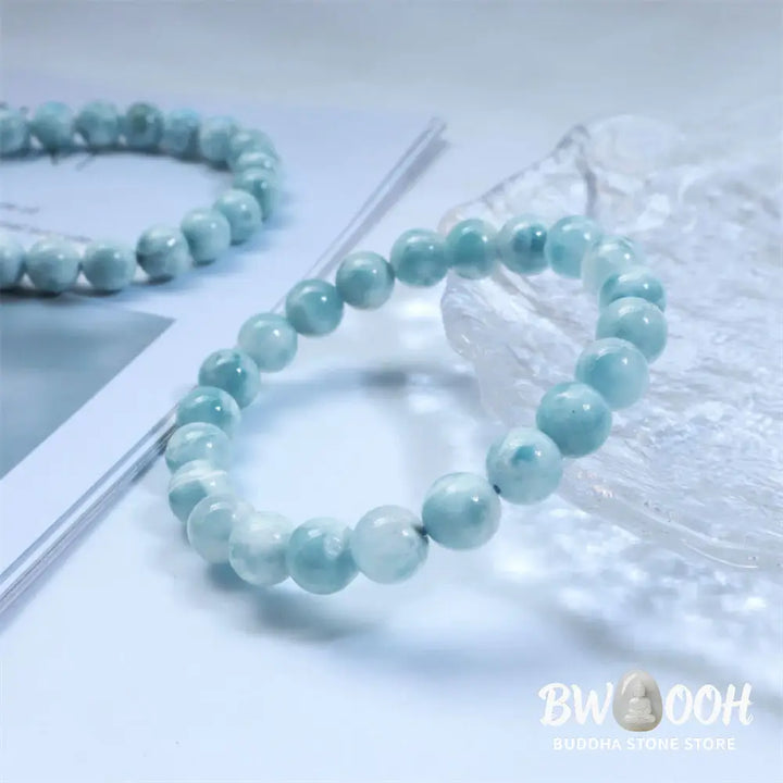 Buddha Stones Natural Larimar Wisdom Confidence Bracelet - BWOOOH - Bracelet