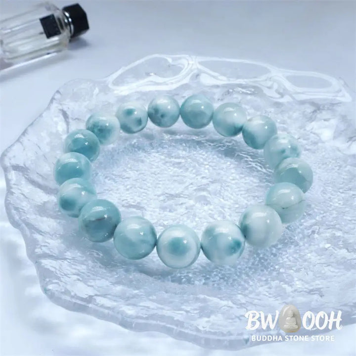 Buddha Stones Natural Larimar Wisdom Confidence Bracelet - BWOOOH - Bracelet