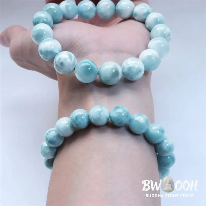 Buddha Stones Natural Larimar Wisdom Confidence Bracelet - BWOOOH - Bracelet
