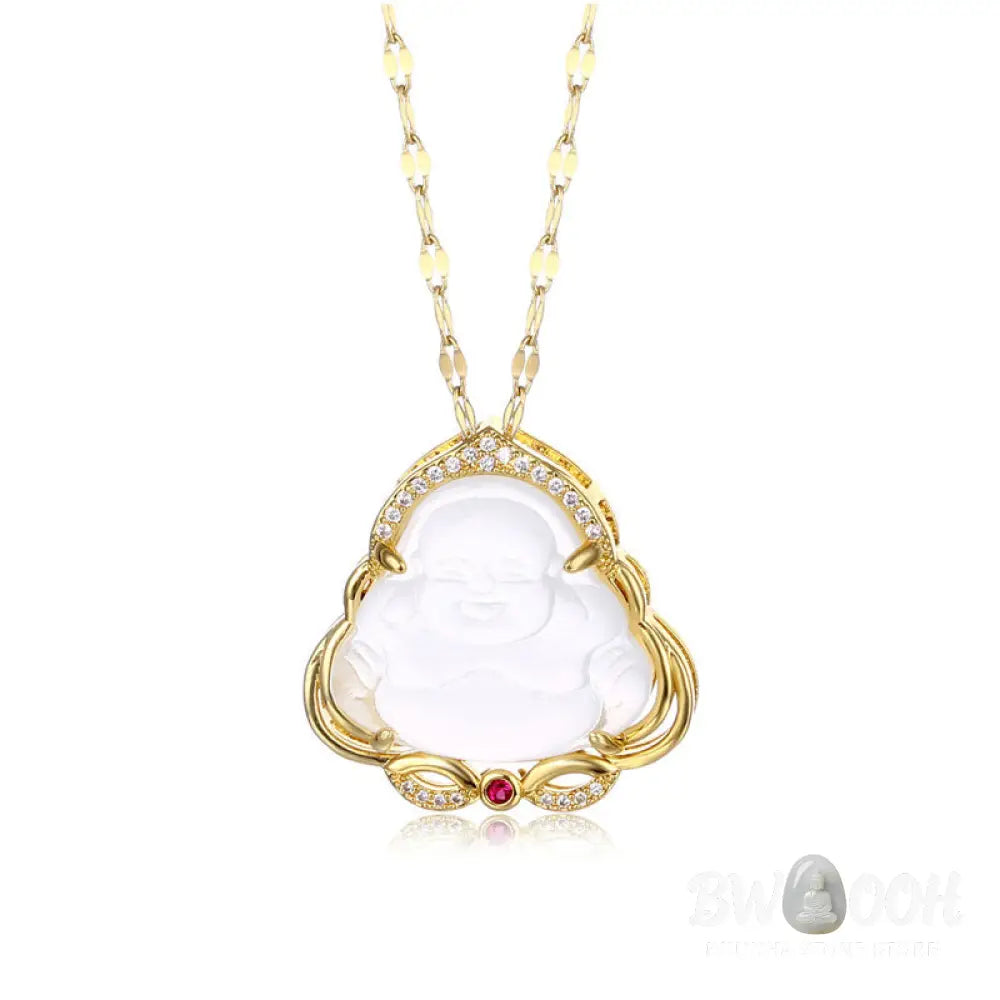 Buddha Stones Natural Laughing Buddha Peace Necklace - BWOOOH - Necklaces &amp; Pendants