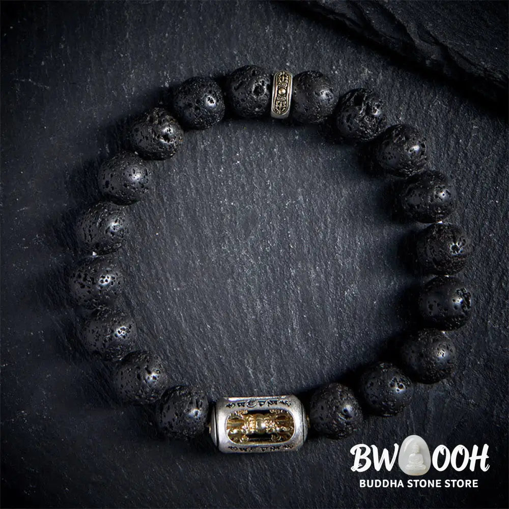 BWOOOH Natural Lava Rock Om Mani Padme Hum Dorje Vajra He