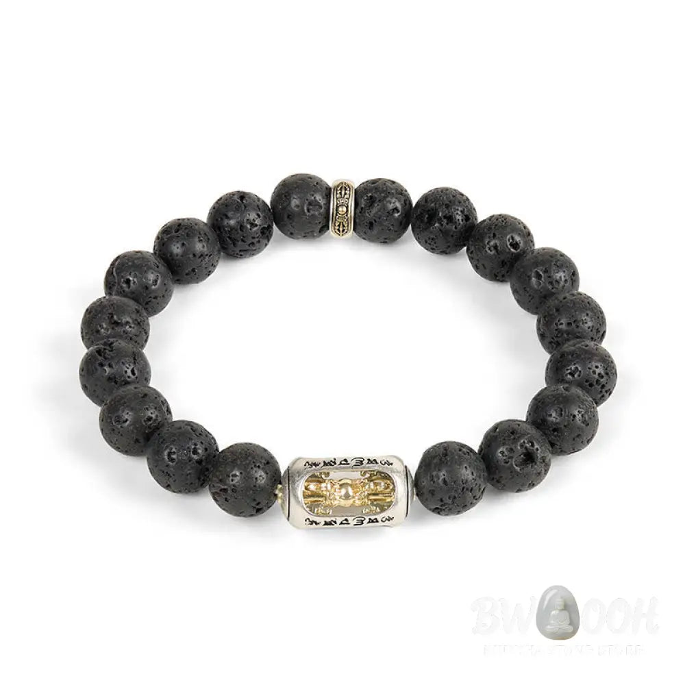 BWOOOH Natural Lava Rock Om Mani Padme Hum Dorje Vajra He