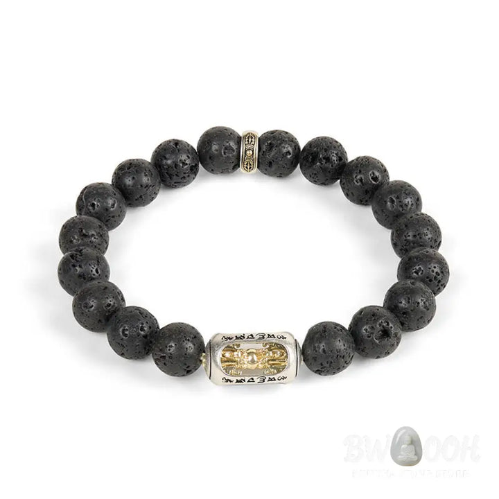 BWOOOH Natural Lava Rock Om Mani Padme Hum Dorje Vajra He