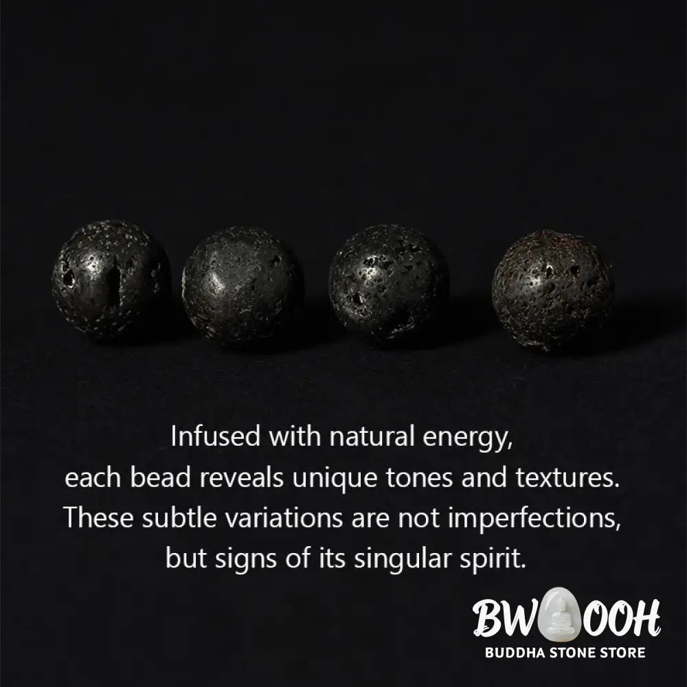 BWOOOH Natural Lava Rock Om Mani Padme Hum Dorje Vajra He