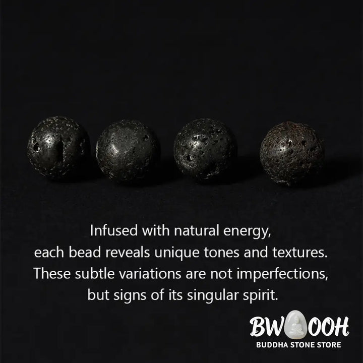 BWOOOH Natural Lava Rock Om Mani Padme Hum Dorje Vajra He
