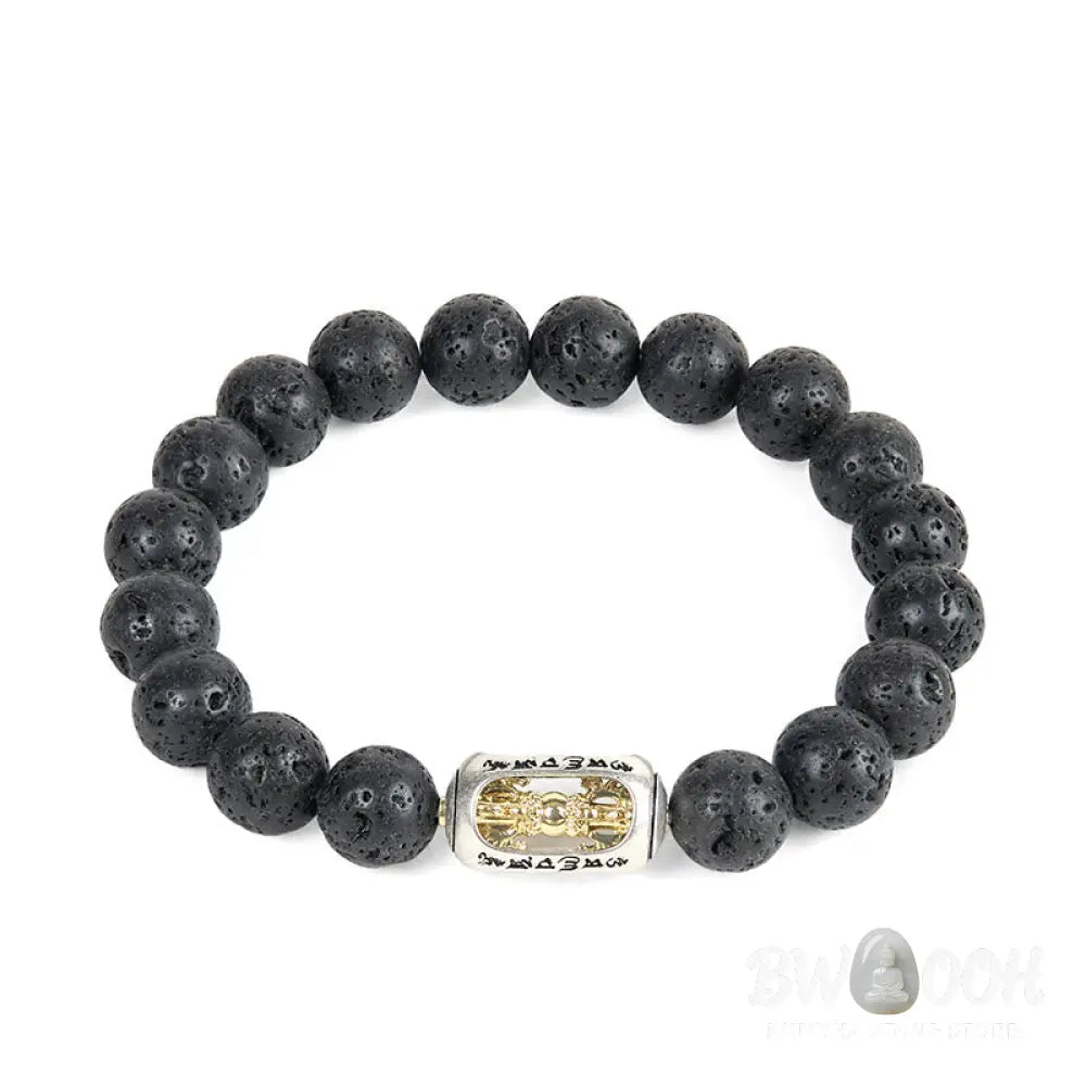 BWOOOH Natural Lava Rock Om Mani Padme Hum Dorje Vajra He