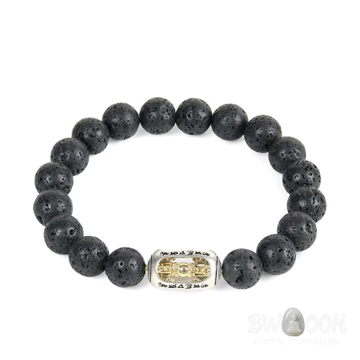 BWOOOH Natural Lava Rock Om Mani Padme Hum Dorje Vajra He