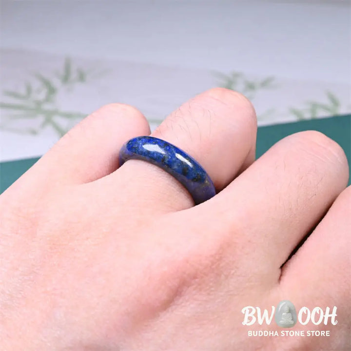 Buddha Stones Natural Lazurite Lapis Lazuli Self Care Ring - RIng
