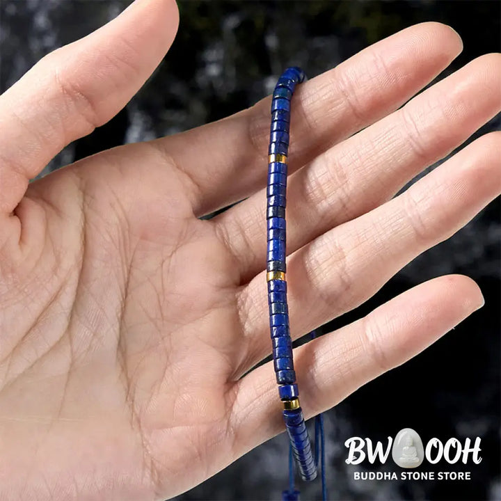 Buddha Stones Natural Lazurite Spacer Bead Positive Balance Bracelet - BWOOOH - Lazurite(Wrist Circumference: 14-26cm)