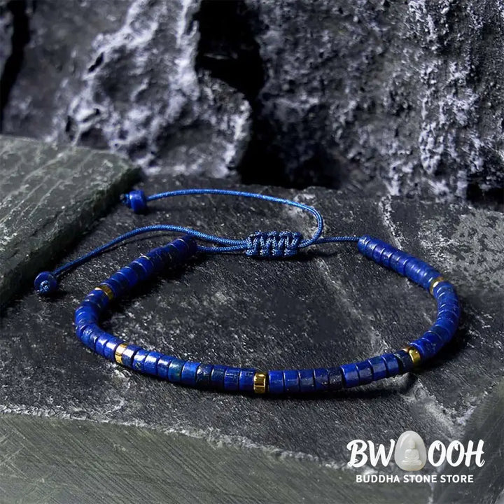 Buddha Stones Natural Lazurite Spacer Bead Positive Balance Bracelet - BWOOOH - Lazurite(Wrist Circumference: 14-26cm)