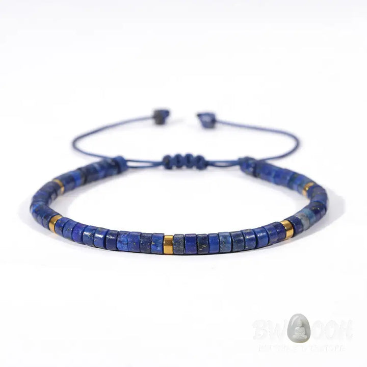 Buddha Stones Natural Lazurite Spacer Bead Positive Balance Bracelet - BWOOOH - Lazurite(Wrist Circumference: 14-26cm)