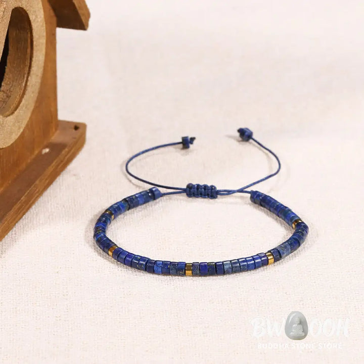 Buddha Stones Natural Lazurite Spacer Bead Positive Balance Bracelet - BWOOOH - Lazurite(Wrist Circumference: 14-26cm)