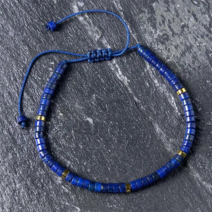BWOOOH Natural Lazurite Spacer Bead Positive Balance Bracelet — natural stone crystal healing bracelet for spiritual heali...