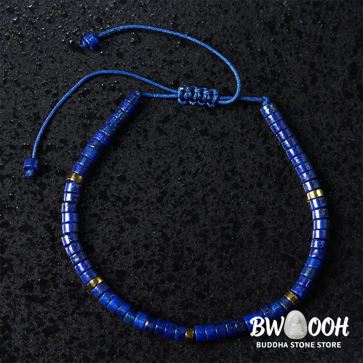Buddha Stones Natural Lazurite Spacer Bead Positive Balance Bracelet - BWOOOH - Lazurite(Wrist Circumference: 14-26cm)