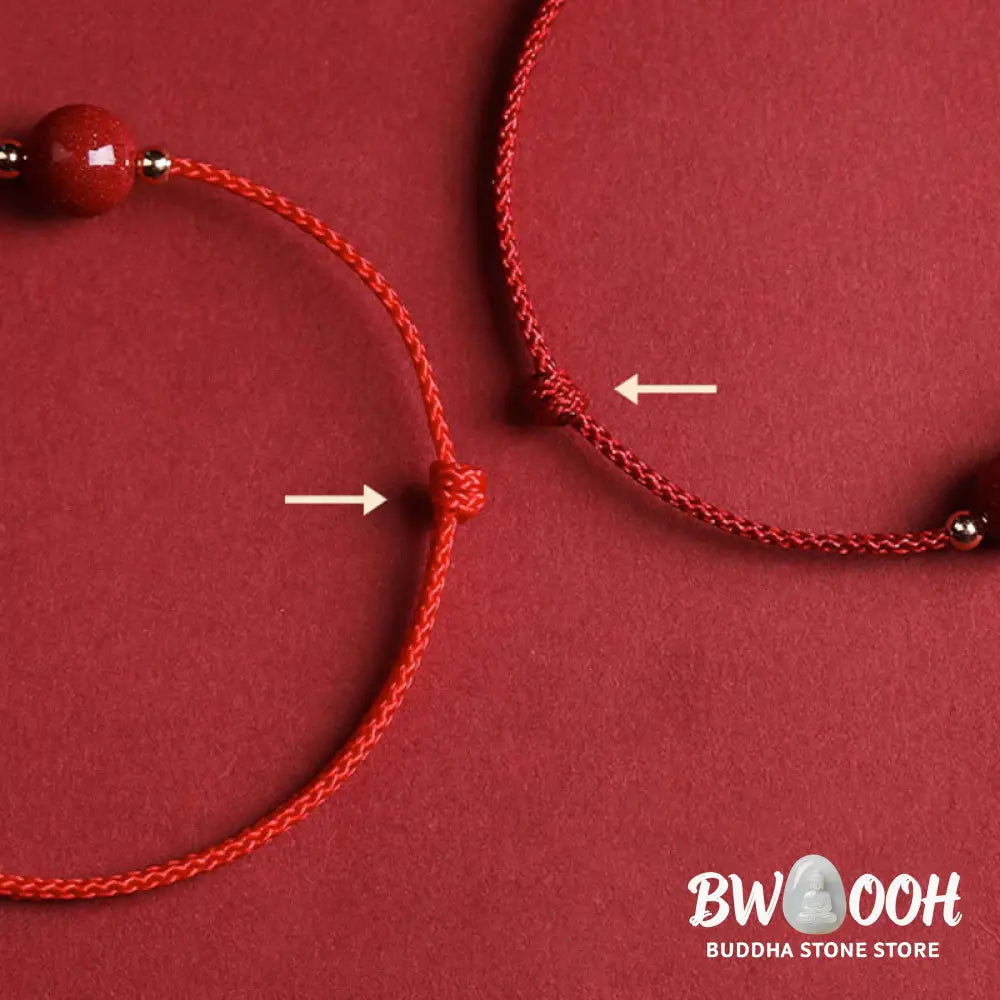 Buddha Stones Natural Lucky Cinnabar Bead Blessing String Bracelet Anklet - BWOOOH - Bracelet
