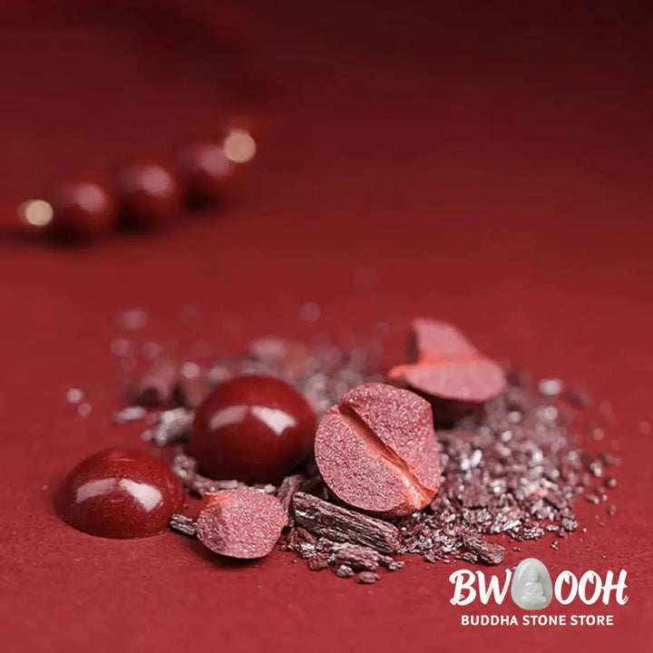 Buddha Stones Natural Lucky Cinnabar Bead Blessing String Bracelet Anklet - BWOOOH - Bracelet