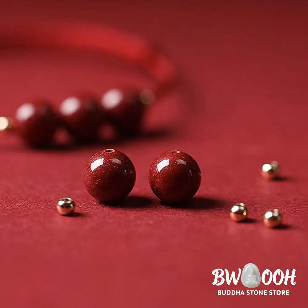 Buddha Stones Natural Lucky Cinnabar Bead Blessing String Bracelet Anklet - BWOOOH - Bracelet